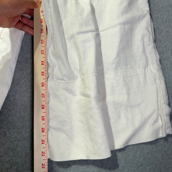 Banana Republic Pants Womens M Wide Leg Flare Linen Blend Pockets High Rise Crop - Picture 4 of 10